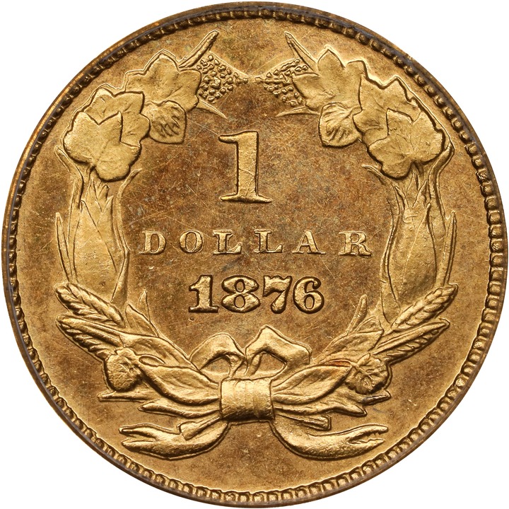 1876 G$1 AU58 CAC thumbnail 2