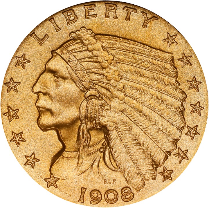 1908 $2 1/2 PR thumbnail 2