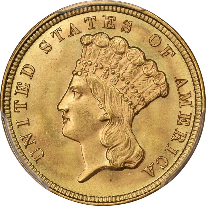 Image for 1854 $3 MS64 CAC