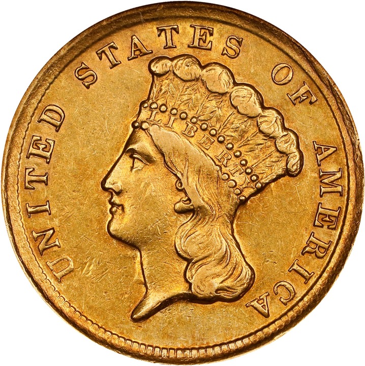 Image for 1854-D $3 AU58