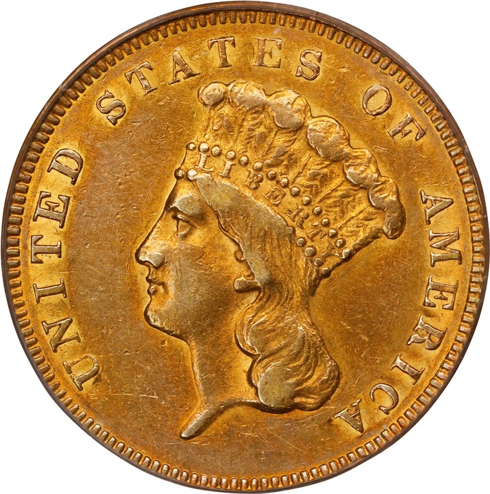 Image for Three Dollar Gold Princess $3  1854-1889 [Type] AU50
