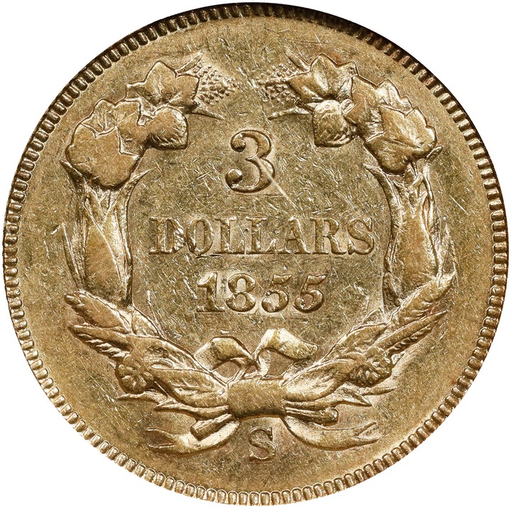 1855-S $3 MS60 thumbnail 19