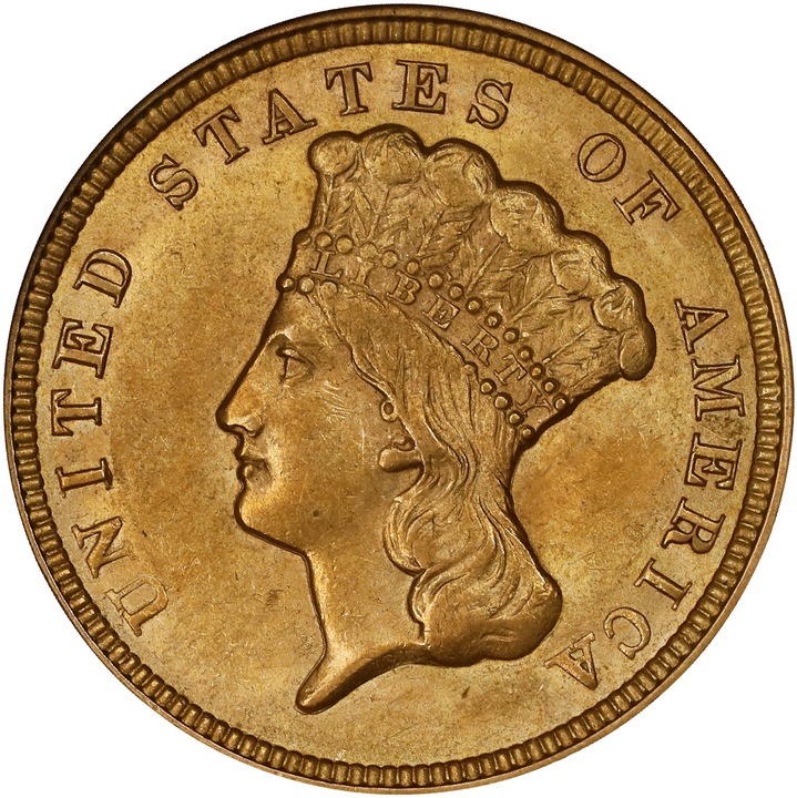 Image for 1856 $3 MS61 CAC