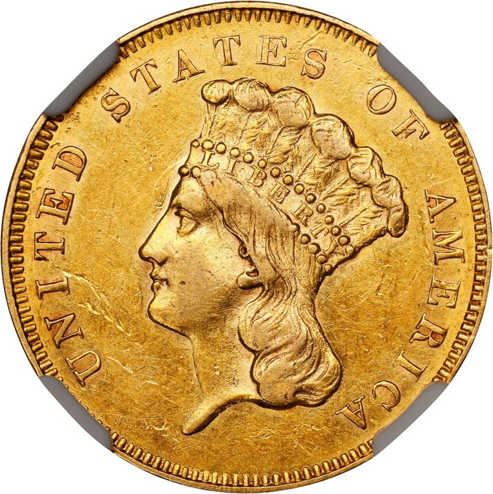 Three Dollar Gold Princess $3  1854-1889 [Type] MS68 CAC thumbnail 23