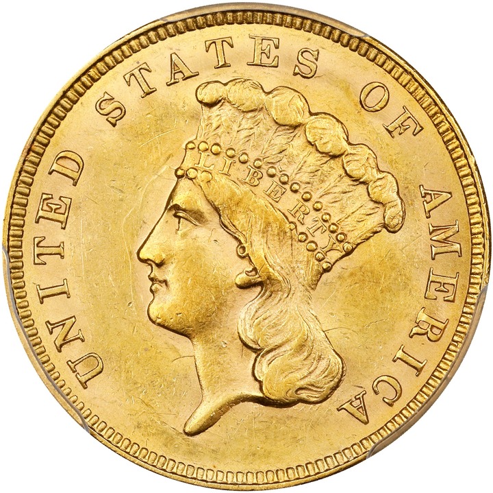 Image for 1859 $3 AU58 CAC