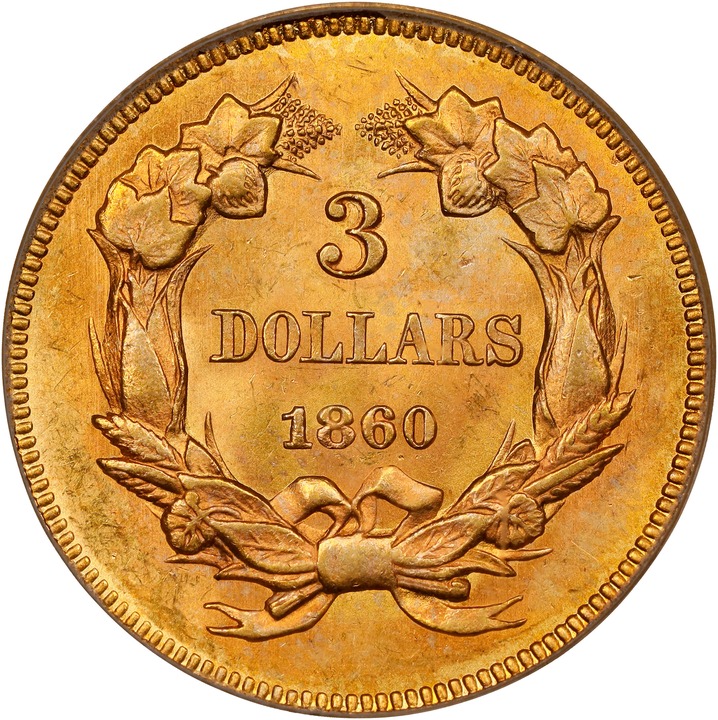 1860 $3 MS64 thumbnail 2