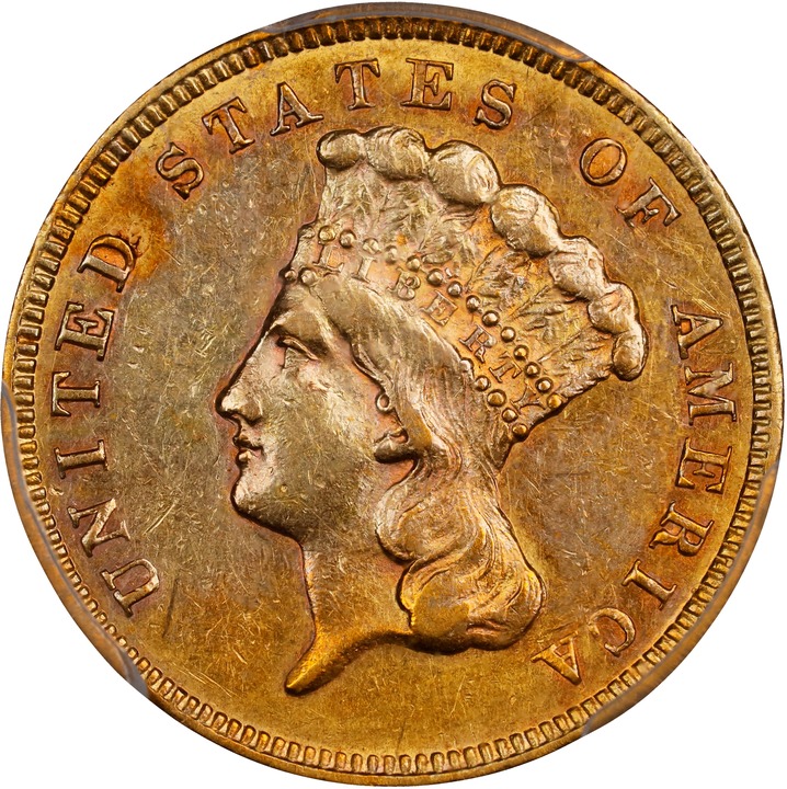 1860-S $3 MS62 CAC thumbnail 14