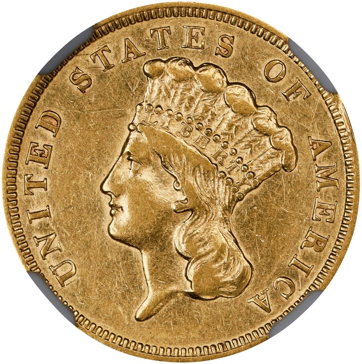 1860-S $3 MS62 CAC thumbnail 19