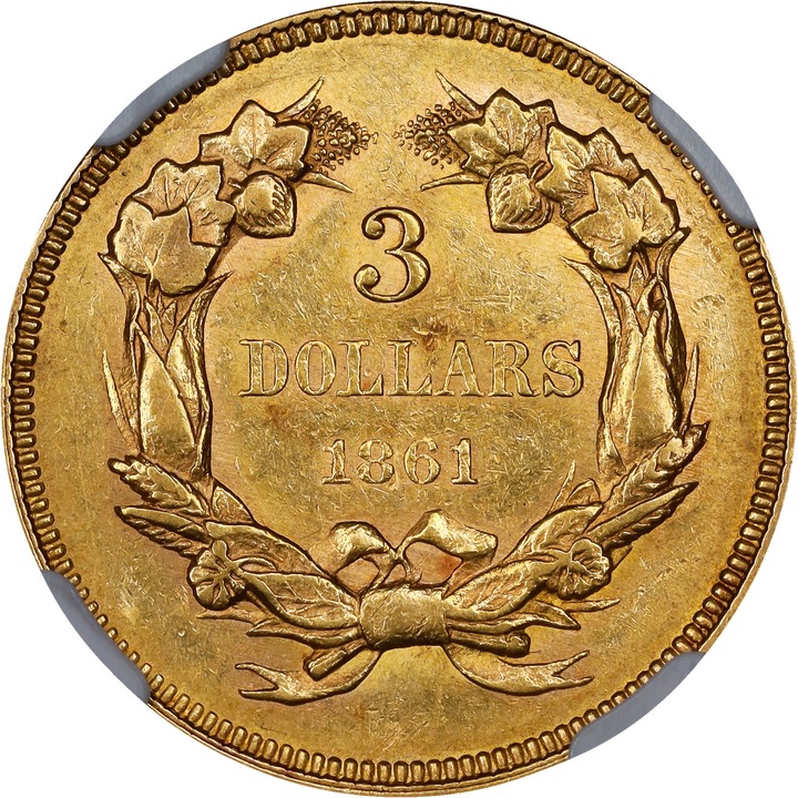 1861 $3 VF30 CAC thumbnail 25