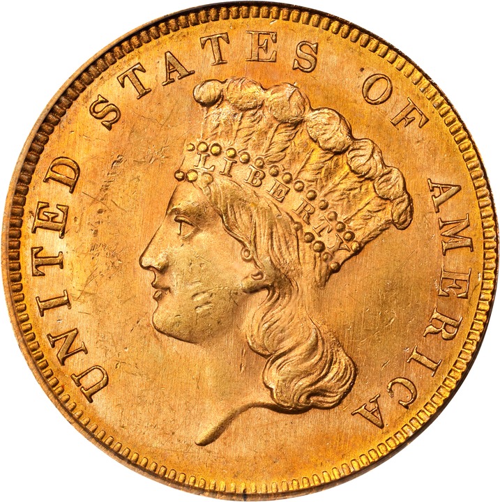 Image for 1862 $3 MS63 CAC