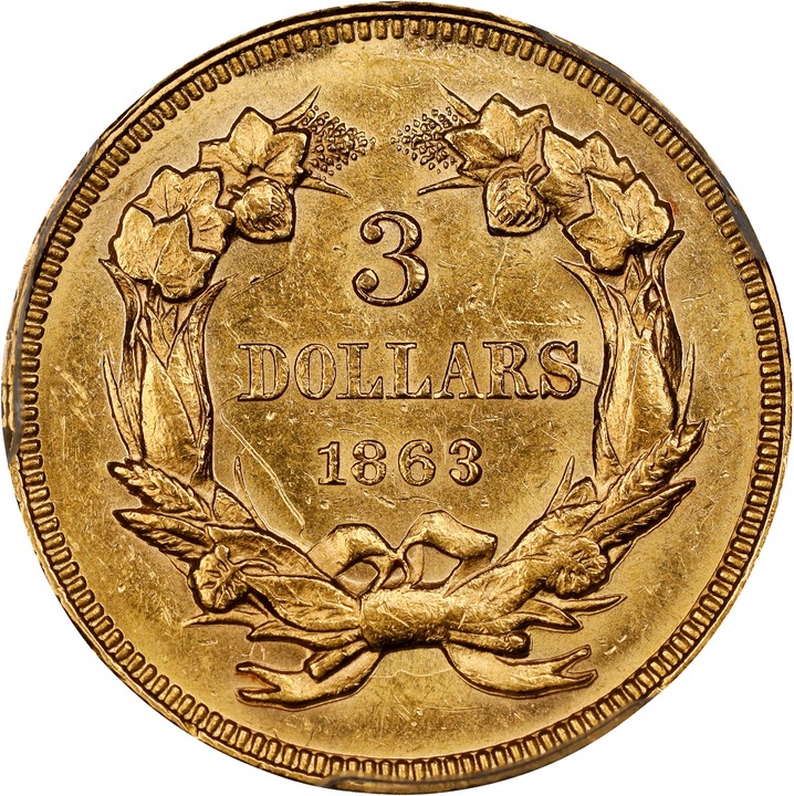 1863 $3 AU55 thumbnail 19