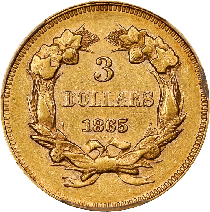 1865 $3 AU55 thumbnail 2