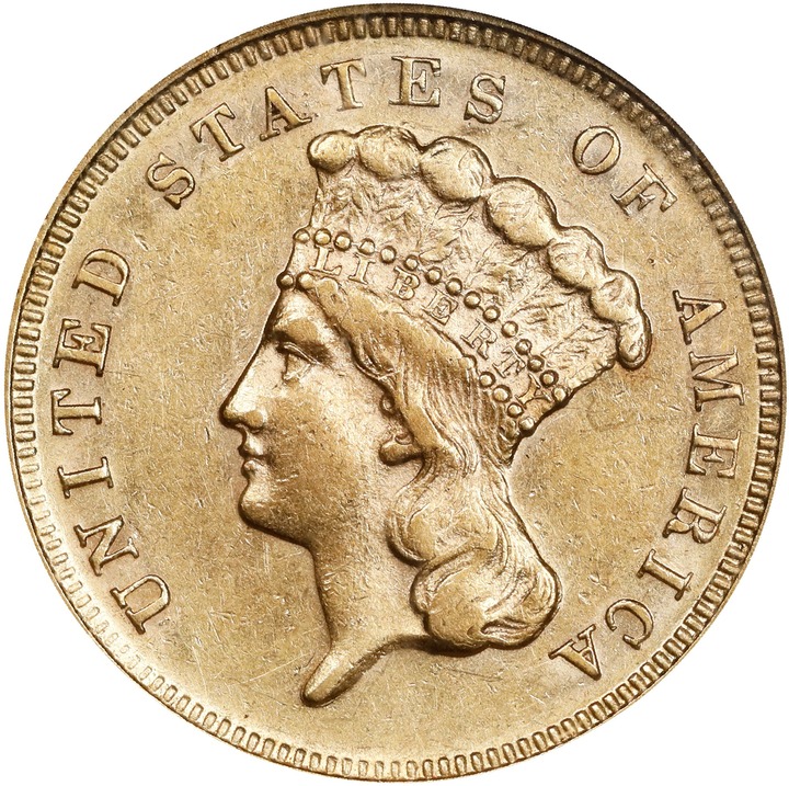 Image for 1868 $3 AU58