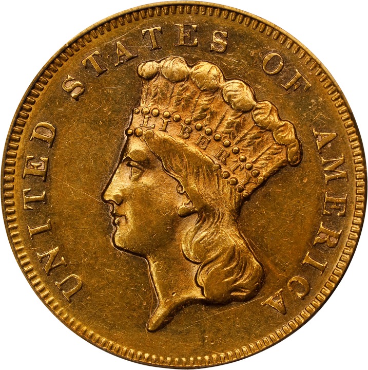 Image for 1869 $3 AU55