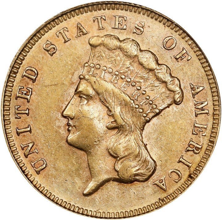 1870 $3 VF30 CAC thumbnail 24