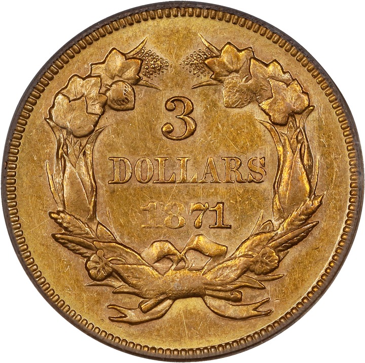 1871 $3 VF25 thumbnail 16