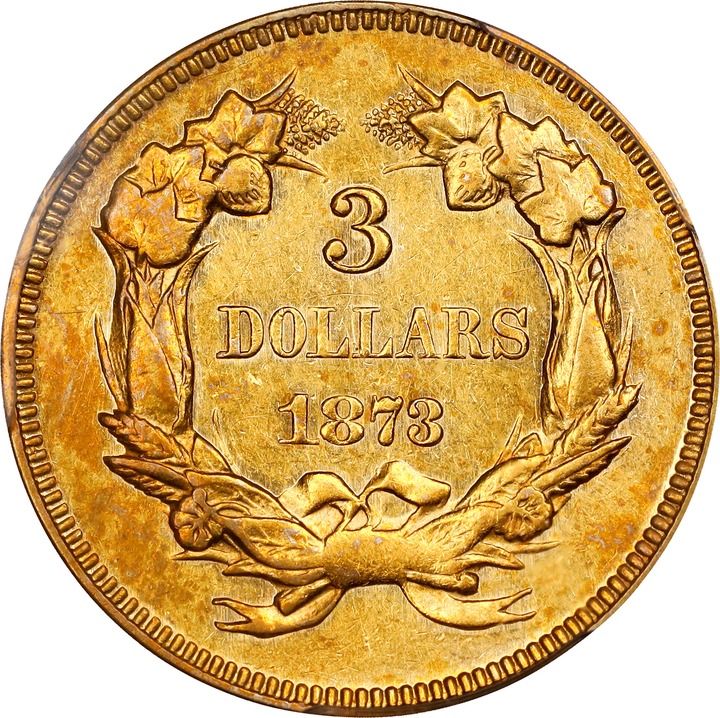 1873 $3  Closed 3 AU50 thumbnail 2