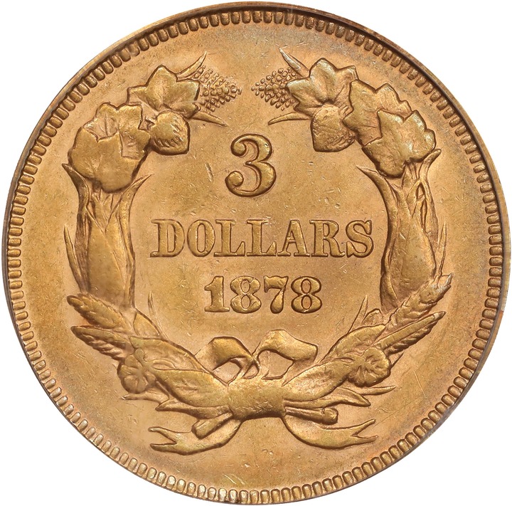 1878 $3 AU58 thumbnail 2