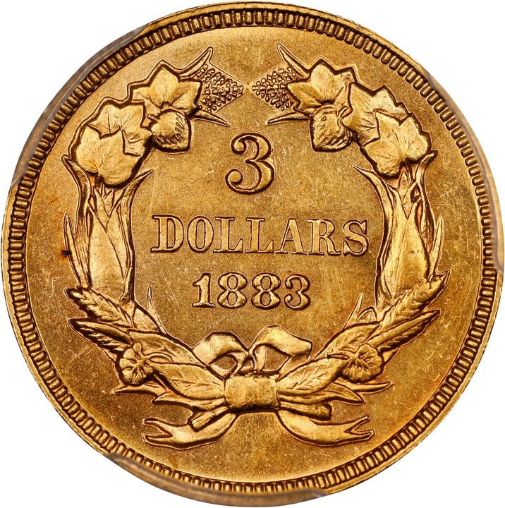 1883 $3 MS63 thumbnail 2