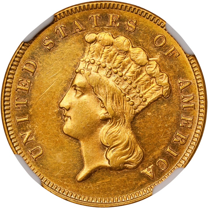 Image for 1885 $3 AU58 CAC