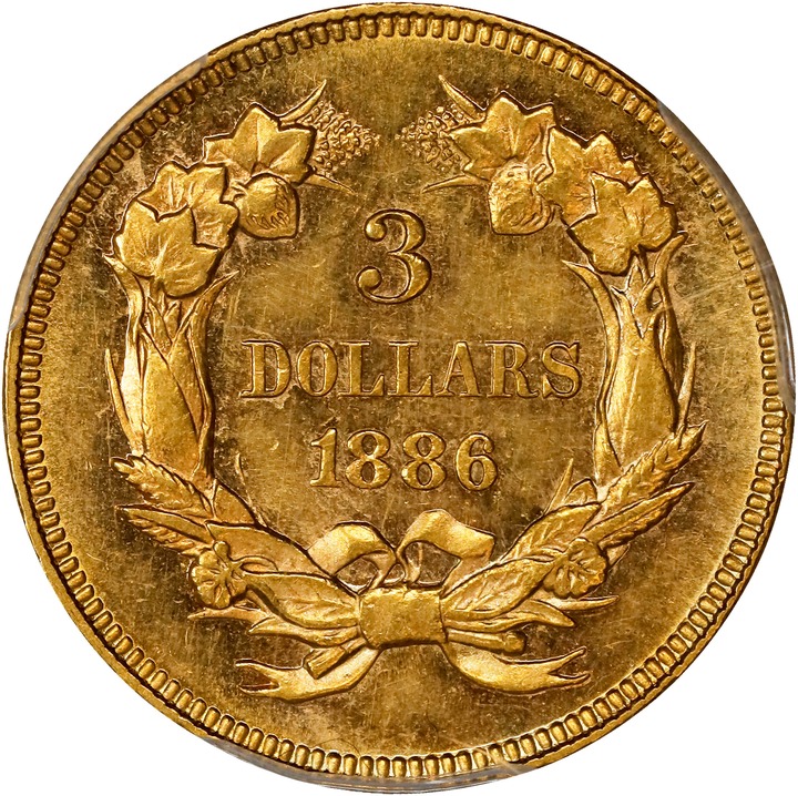 1886 $3 MS61 thumbnail 2