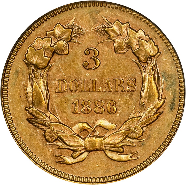 1886 $3 VF30 CAC thumbnail 25