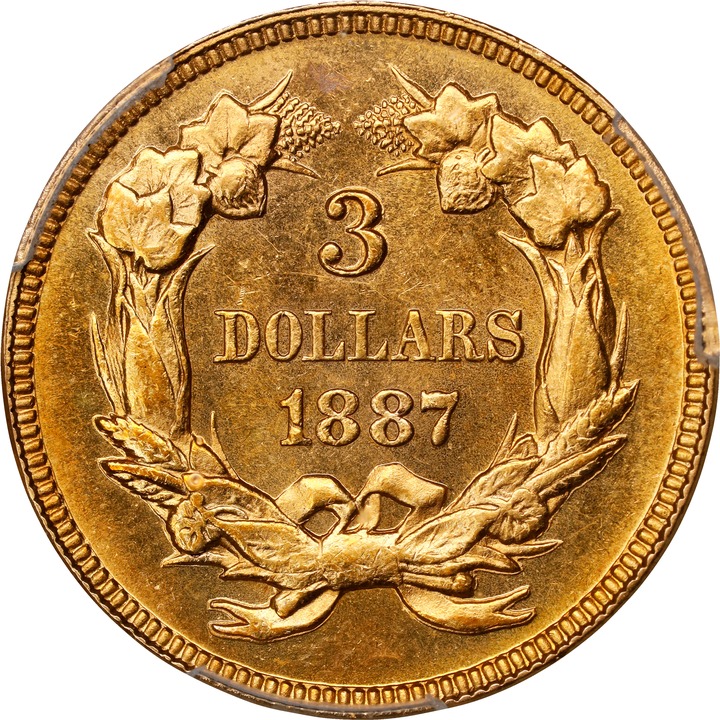 Three Dollar Gold Princess $3  1854-1889 [Type] MS68 CAC thumbnail 12