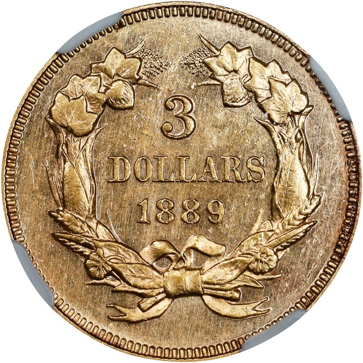 Three Dollar Gold Princess $3  1854-1889 [Type] MS60 thumbnail 2