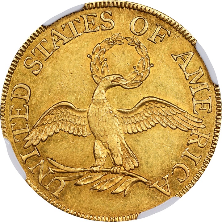 Draped Bust Half Eagle $5  Small Eagle, 1795-1798 [Type] MS61 thumbnail 2