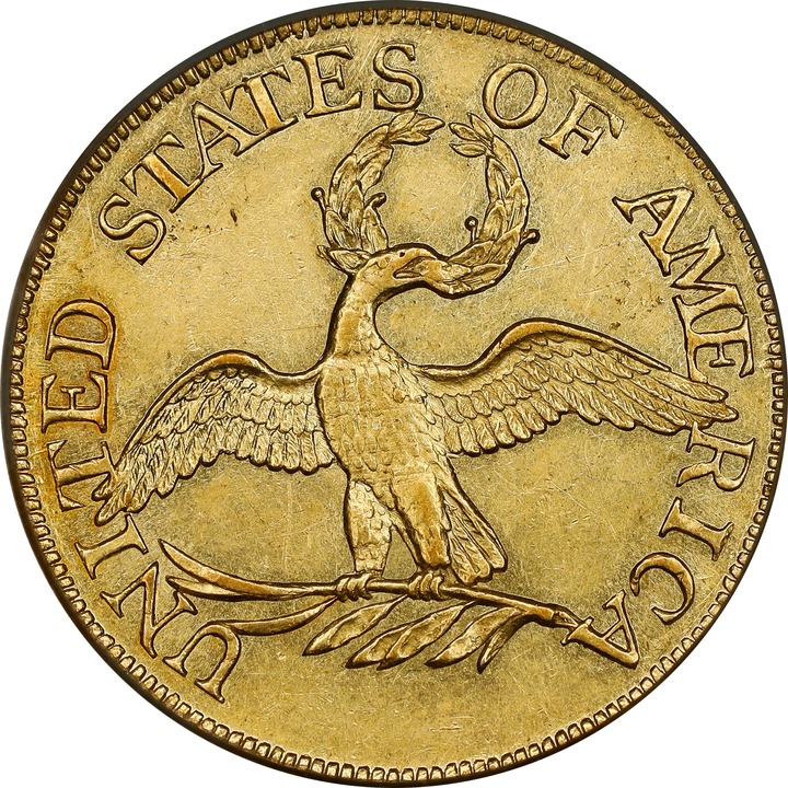 Draped Bust Half Eagle $5  Small Eagle, 1795-1798 [Type] AU55 thumbnail 2