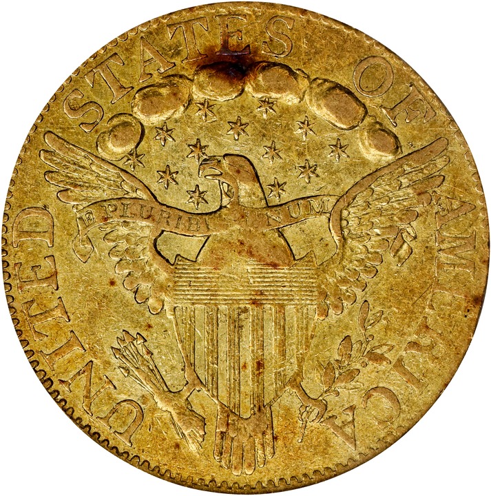 Draped Bust Half Eagle $5  Large Eagle, 1795-1807 [Type] VF30 thumbnail 2