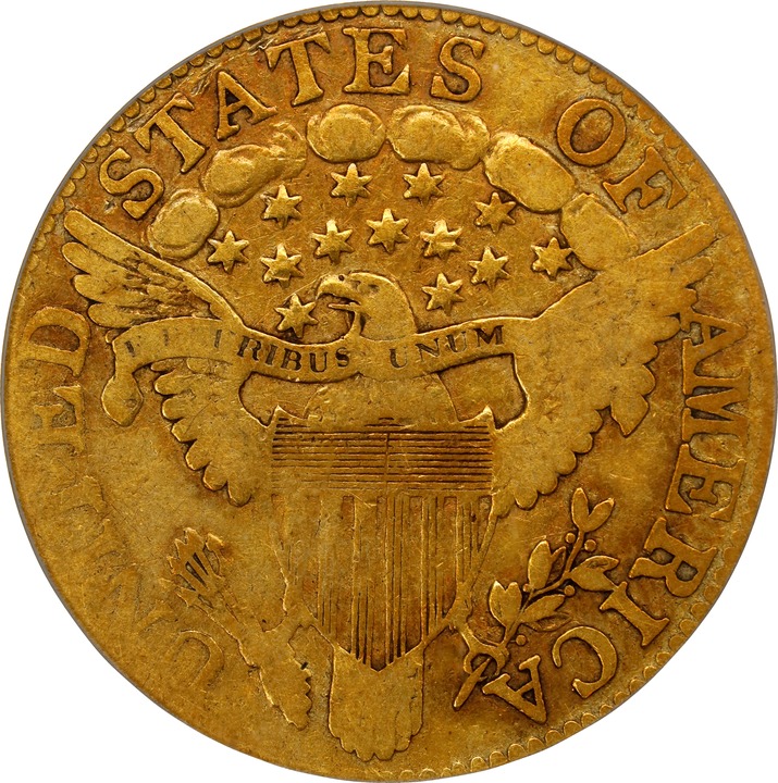 Draped Bust Half Eagle $5  Large Eagle, 1795-1807 [Type] F12 thumbnail 2