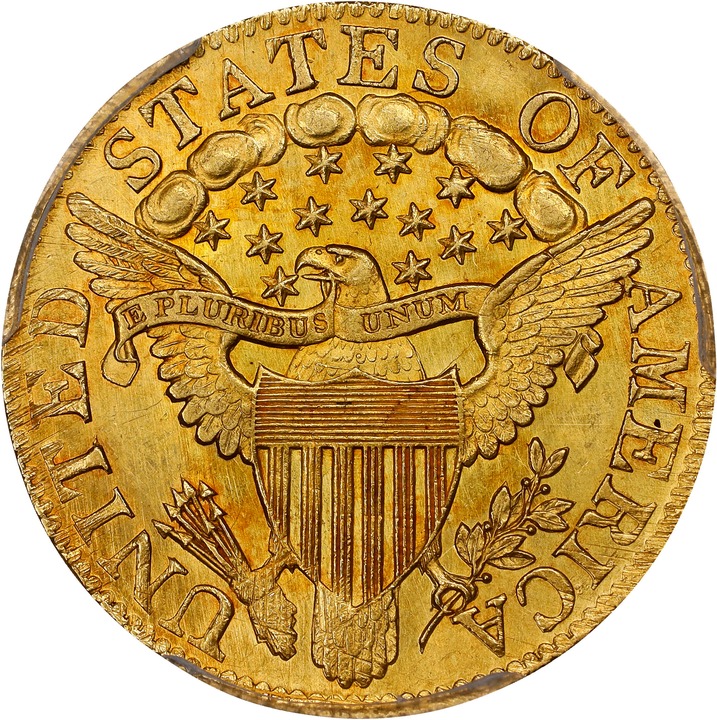 Draped Bust Half Eagle $5  Large Eagle, 1795-1807 [Type] MS61 CAC thumbnail 2