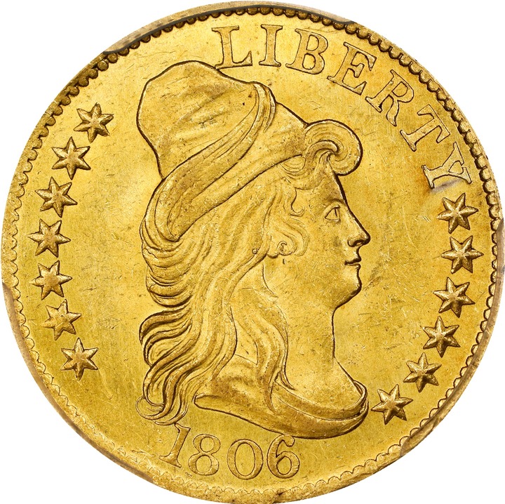 1806 $5  Knob 6, 7x6 Stars MS thumbnail 2