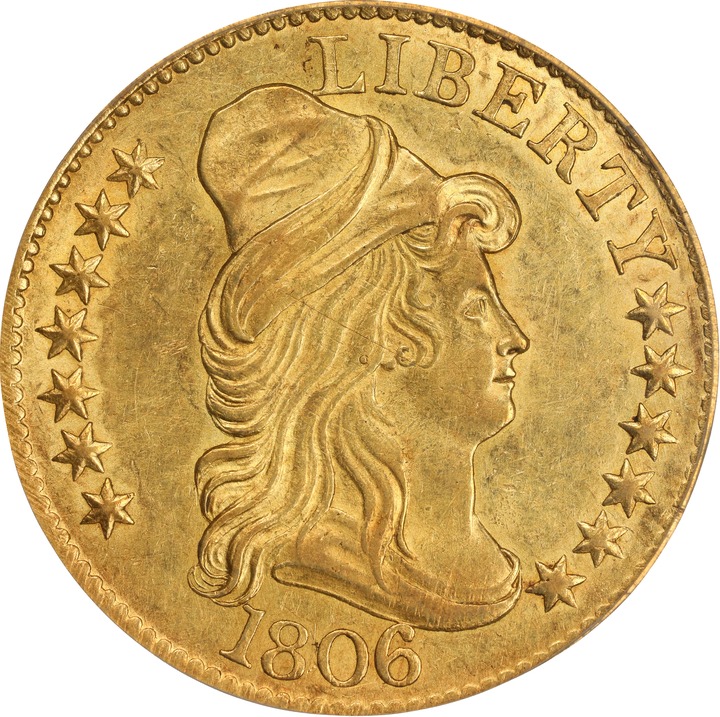 1806 $5  Knob 6, 7x6 Stars MS thumbnail 3