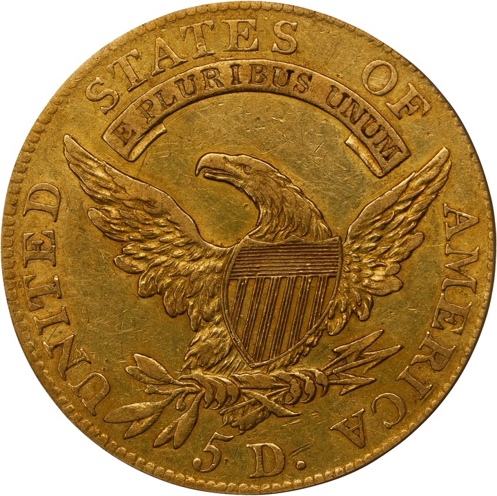 Capped Bust Half Eagle $5  Head Facing Left, 1807-1812 [Type] VF25 thumbnail 10