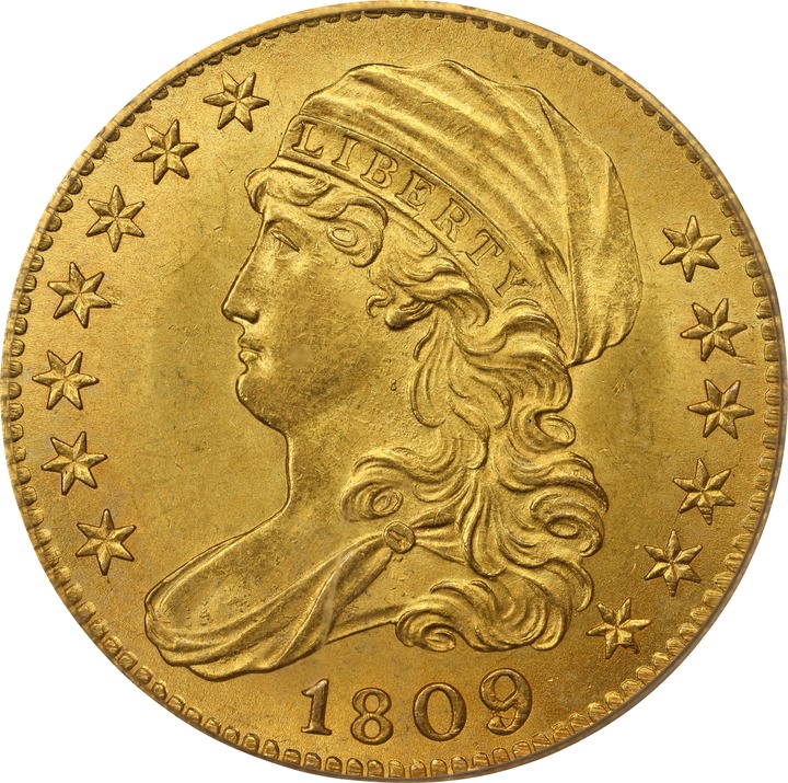 Image for Capped Bust Half Eagle $5  Head Facing Left, 1807-1812 [Type] MS64