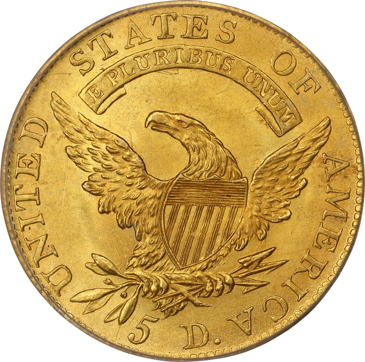 Capped Bust Half Eagle $5  Head Facing Left, 1807-1812 [Type] MS64 thumbnail 2