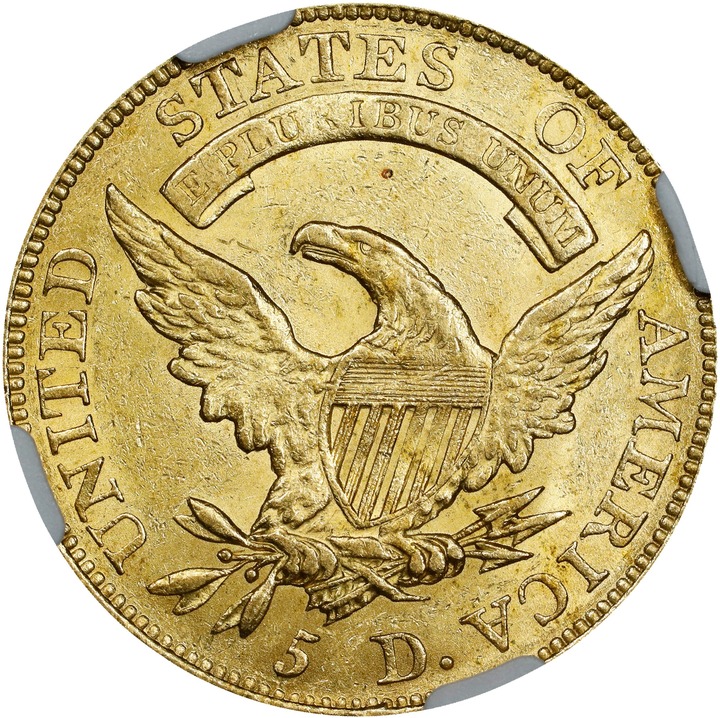 Capped Bust Half Eagle $5  Head Facing Left, 1807-1812 [Type] MS60 thumbnail 2