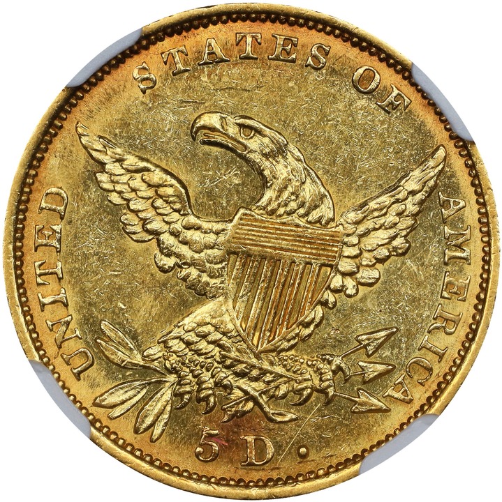 1834 $5  Classic Head, Plain 4 MS62 thumbnail 2