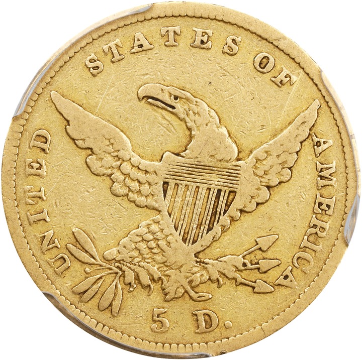 1838 $5 VF25 thumbnail 2