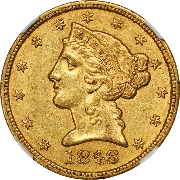 1846 $5  Large Date MS thumbnail 4