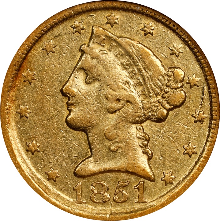 1851-D $5  MS thumbnail 3
