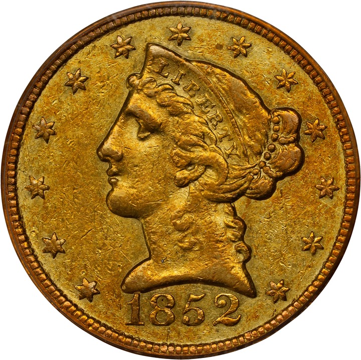 1852-C $5  MS thumbnail 5