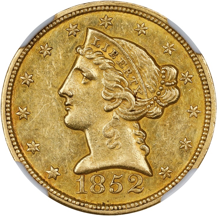 1852-C $5  MS thumbnail 6