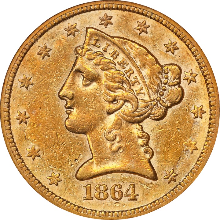 1864 $5  MS thumbnail 3