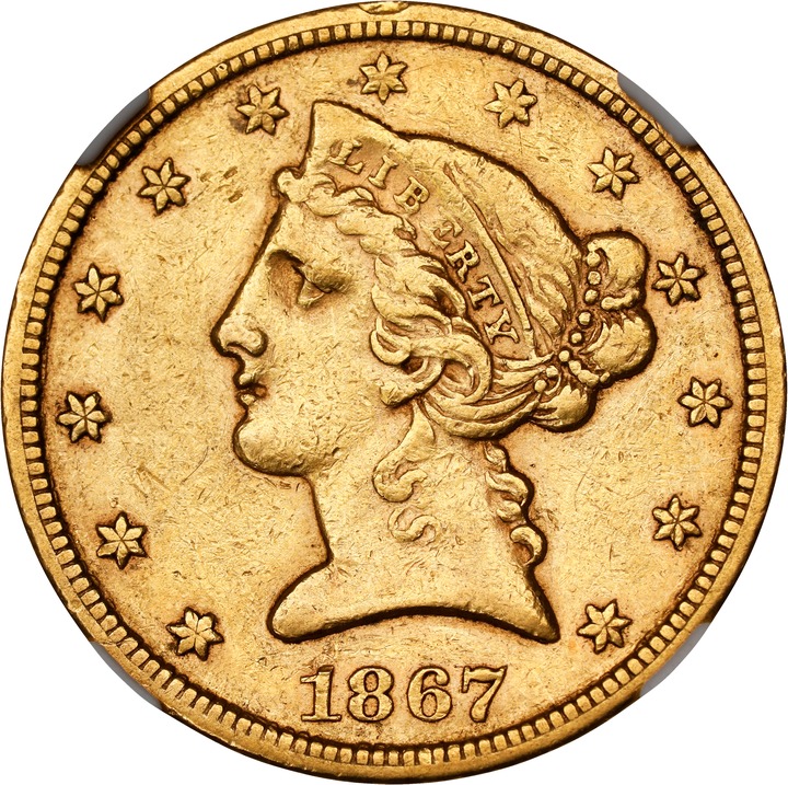 1867-S $5  MS thumbnail 3