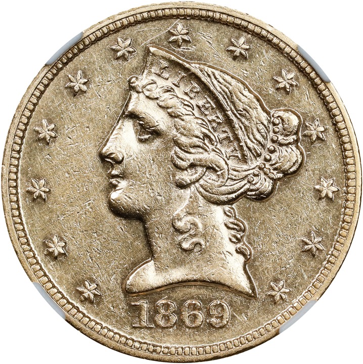 1869 $5  MS thumbnail 2