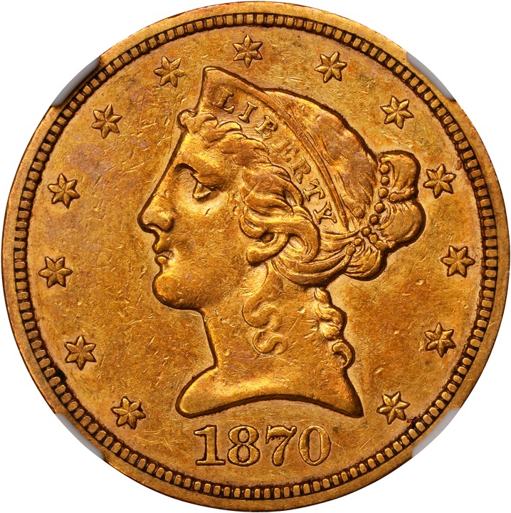 1870-S $5  MS thumbnail 4