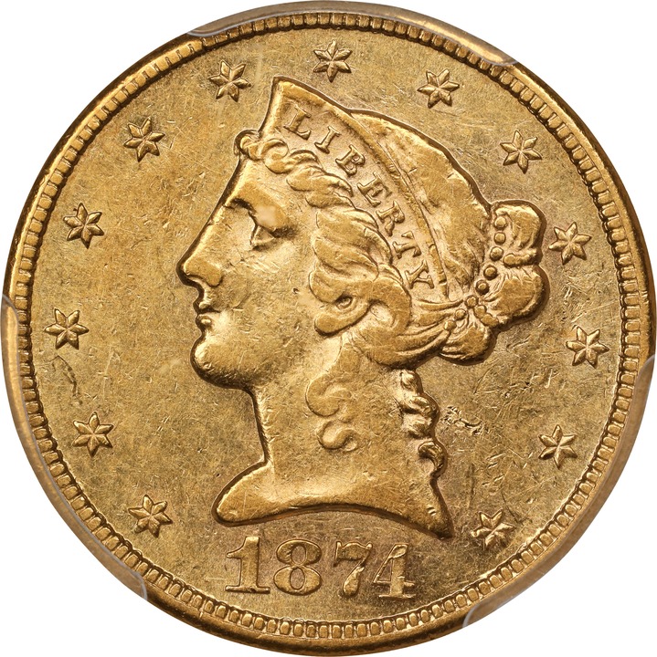 1874-CC $5  MS thumbnail 3